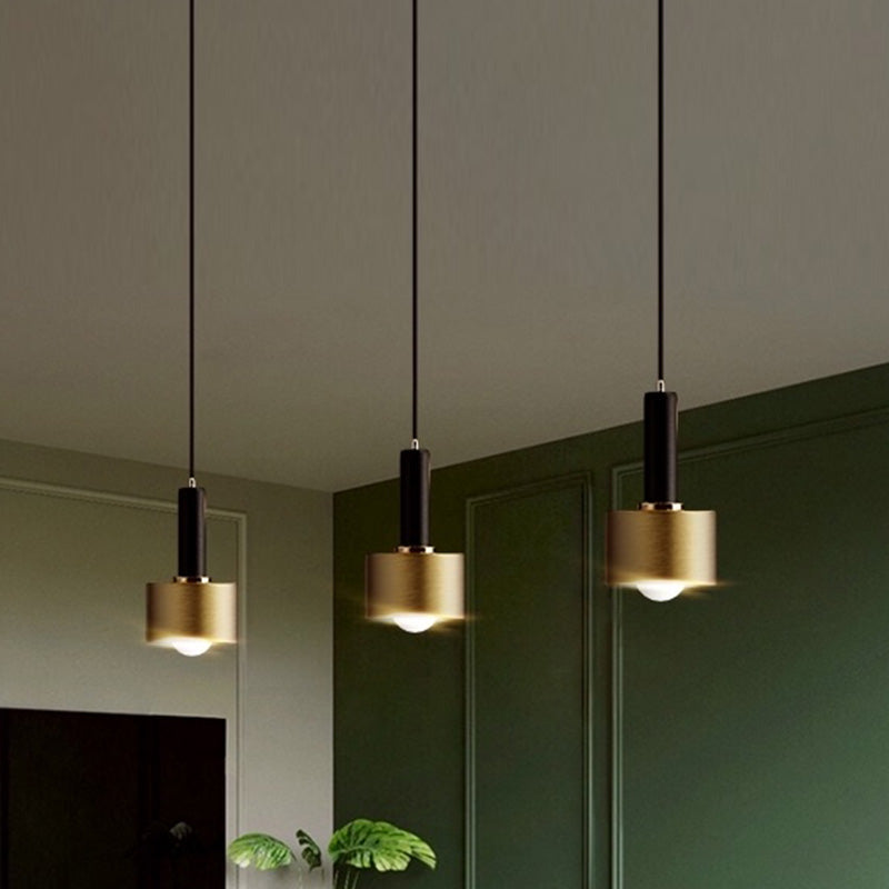 Contemporary Pendant Light Kit Gold Shaded Hanging Ceiling Light with Metal Shade