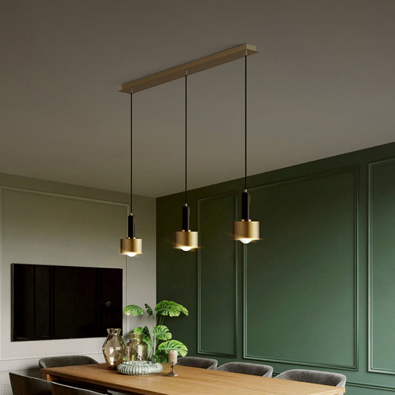 Contemporary Pendant Light Kit Gold Shaded Hanging Ceiling Light with Metal Shade