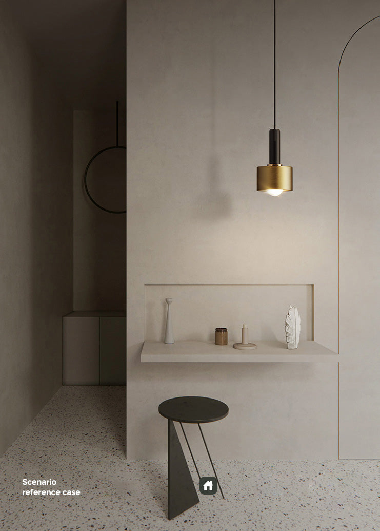 Contemporary Pendant Light Kit Gold Shaded Hanging Ceiling Light with Metal Shade