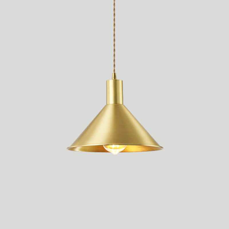 Nordic Shaded Ceiling Pendant Light Metal Dinning Room Down Lighting Pendant in Gold