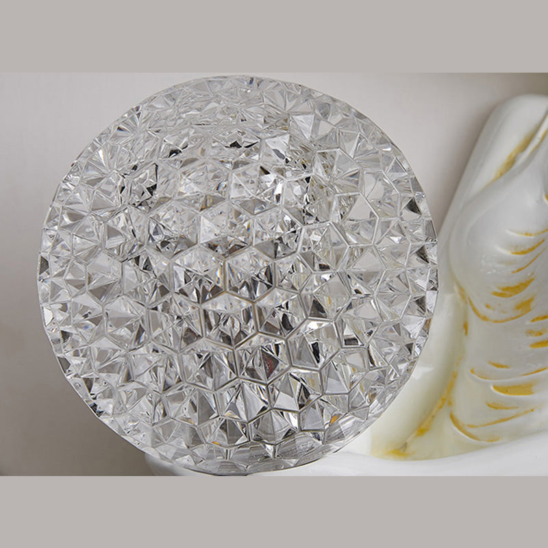 Resin Angel Wall Disconce Artística Luz de pared de 1 luces con sombra acrílica de pelota