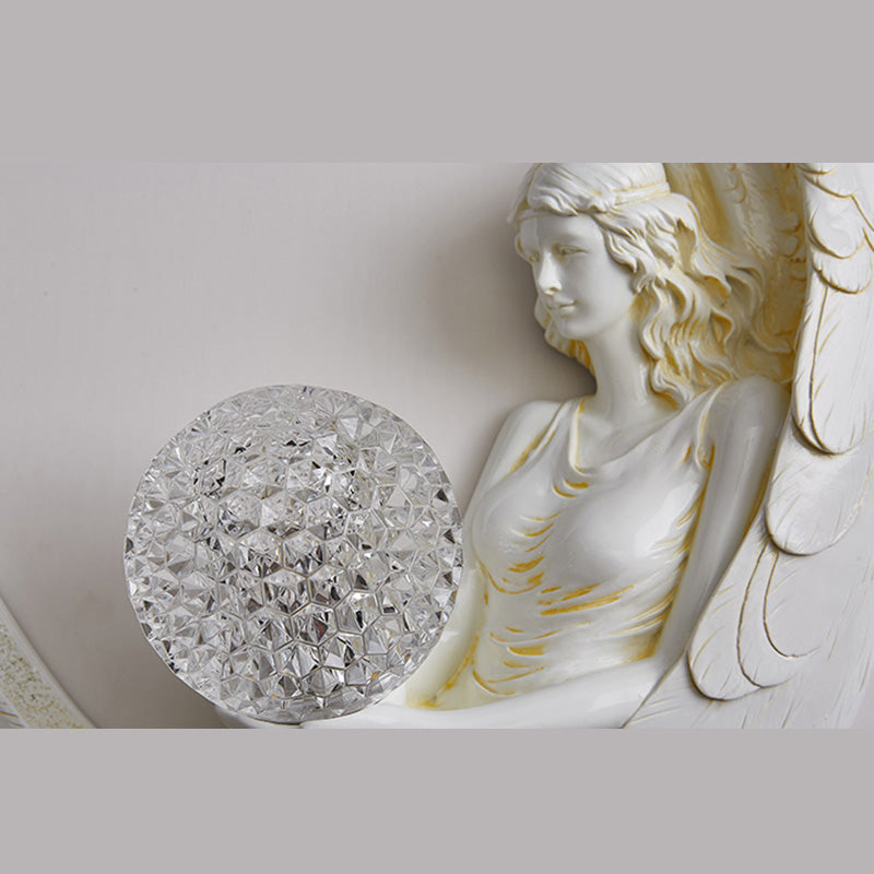 Resin Angel Wall Disconce Artística Luz de pared de 1 luces con sombra acrílica de pelota