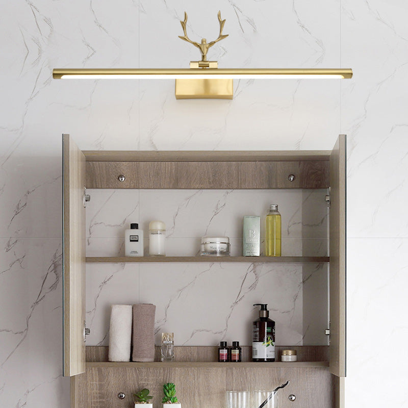 Luces de pared de tocador lineal Simplicidad vintage aplique de pared acrílica con astas para el baño