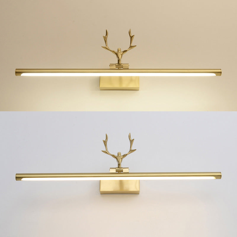 Luces de pared de tocador lineal Simplicidad vintage aplique de pared acrílica con astas para el baño