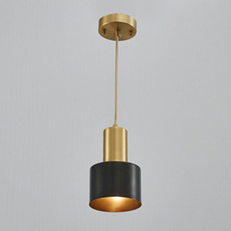 Cylinder Metal Hanging Ceiling Light Minimalist-Style Hanging Pendant Light for Bedroom