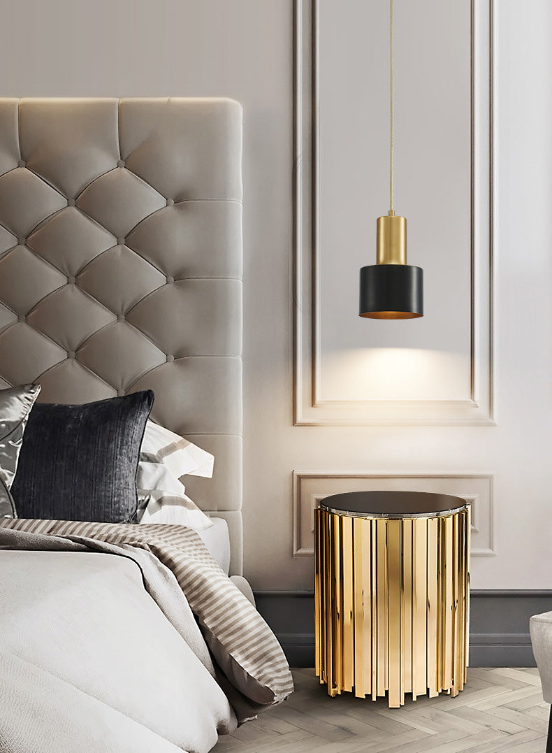 Cylinder Metal Hanging Ceiling Light Minimalist-Style Hanging Pendant Light for Bedroom