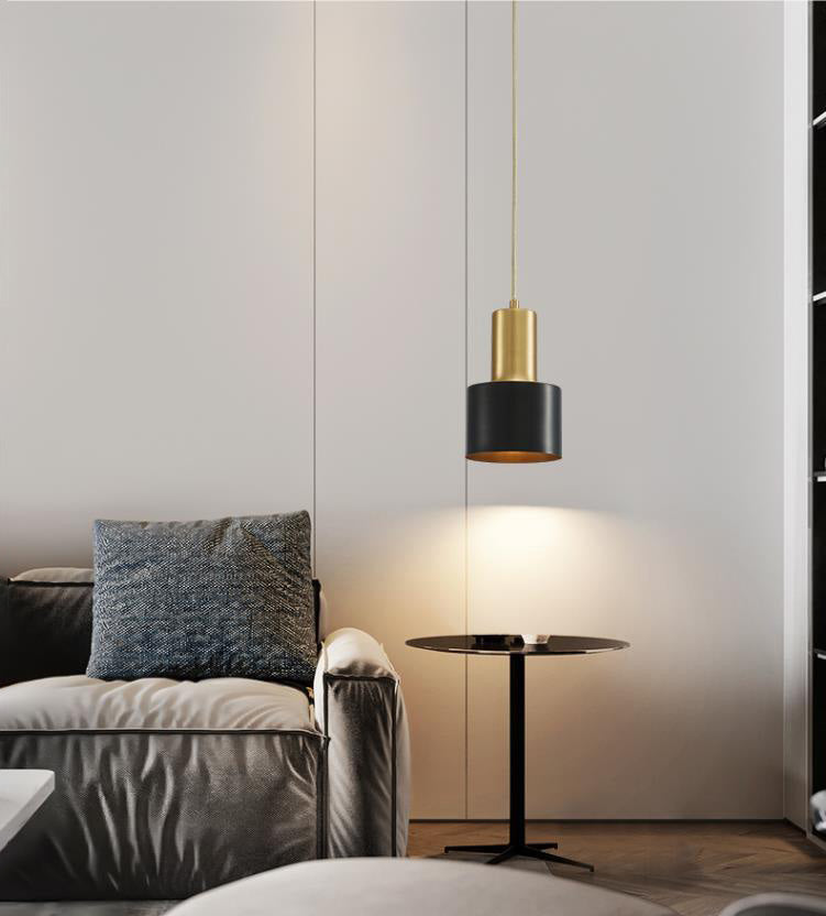 Cylinder Metal Hanging Ceiling Light Minimalist-Style Hanging Pendant Light for Bedroom