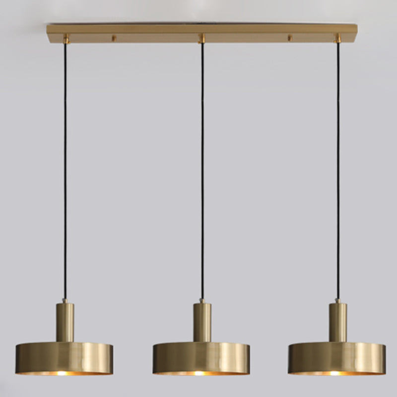 Simple Style Drum-Shaped Pendant Light Fixture Metal Bedroom Hanging Light Fixture