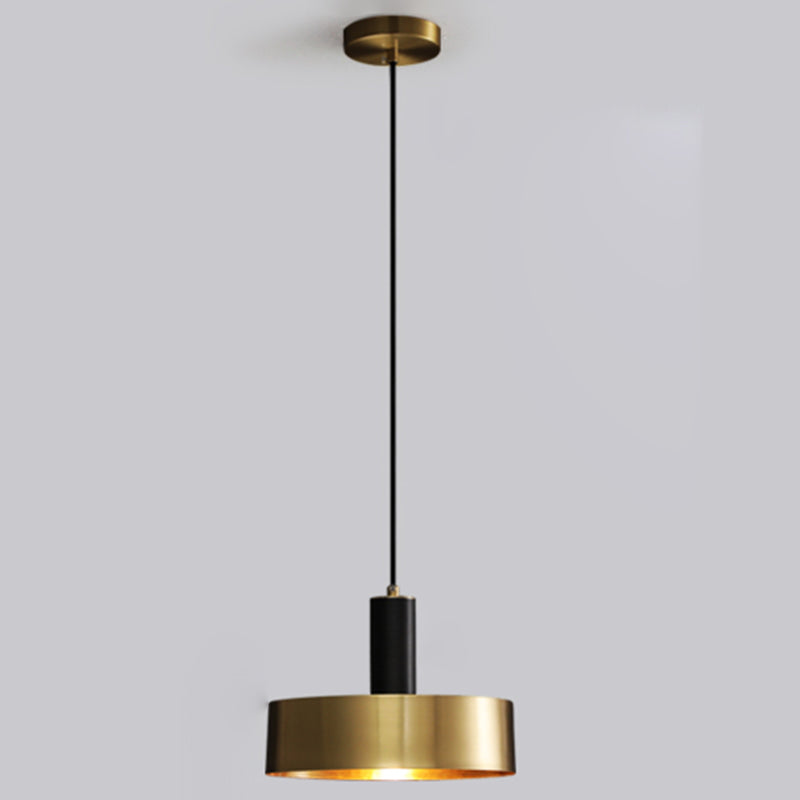 Simple Style Drum-Shaped Pendant Light Fixture Metal Bedroom Hanging Light Fixture