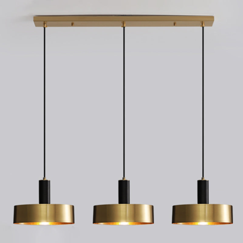 Simple Style Drum-Shaped Pendant Light Fixture Metal Bedroom Hanging Light Fixture