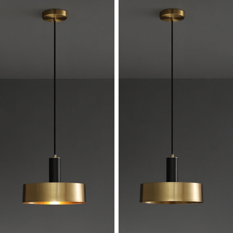 Simple Style Drum-Shaped Pendant Light Fixture Metal Bedroom Hanging Light Fixture