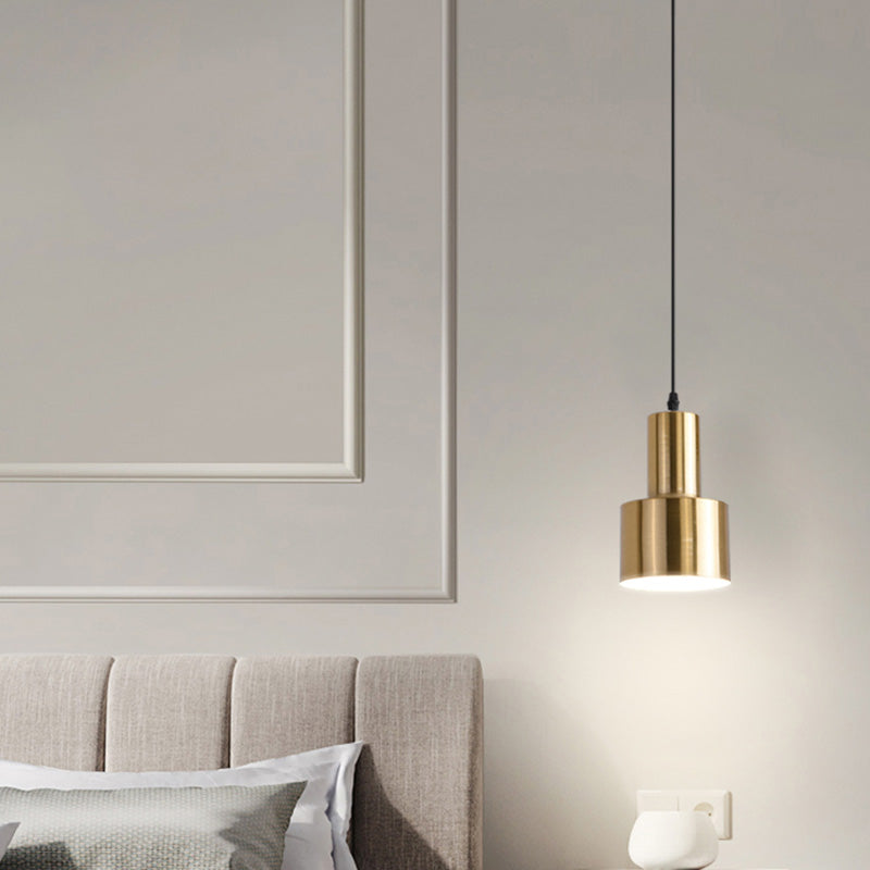 Post-modern Style Hanging Lamp Kit Simple Metal Bedroom Down Lighting Pendant in Gold