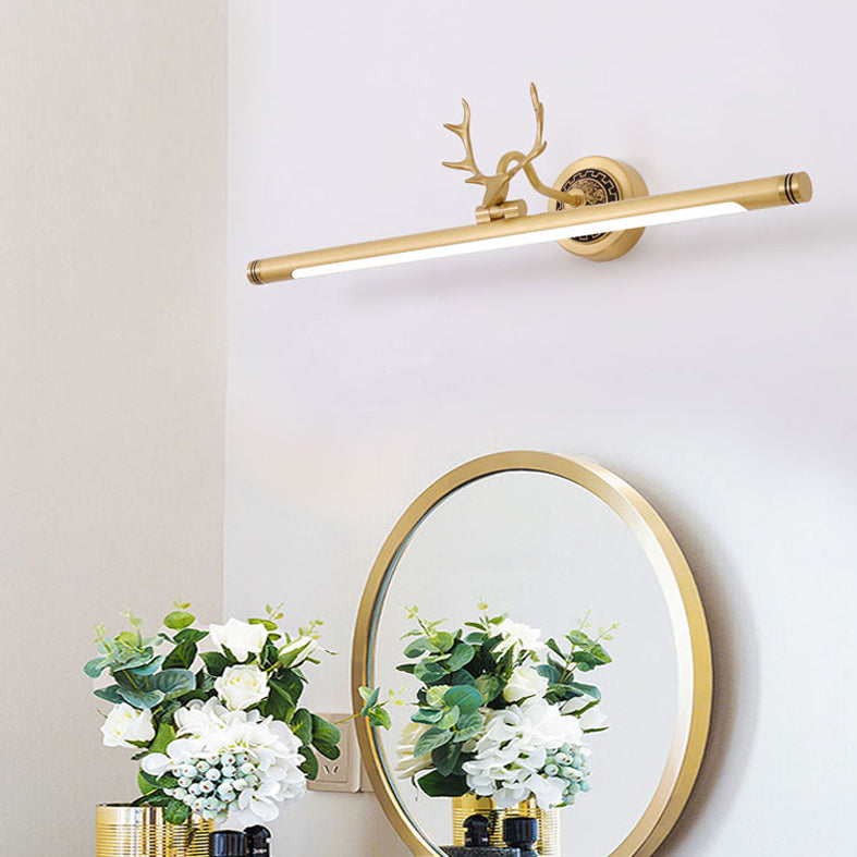 Luces de pared de tocador lineal Simplicidad vintage aplique de pared acrílica con astas para el baño