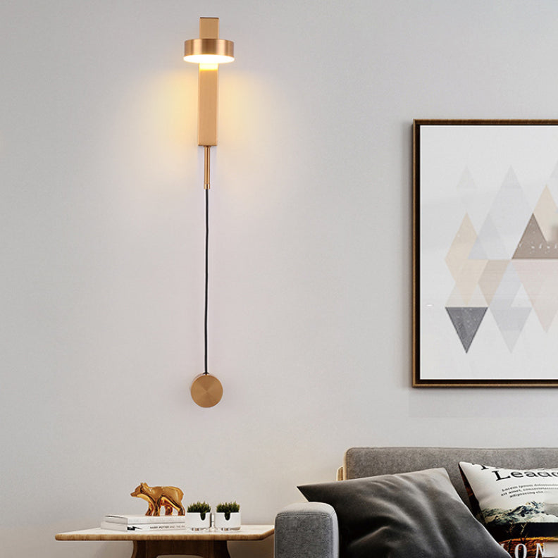 Lámpara de pared LED de hierro electroplacado en un estilo moderno de pared geométrica acrílica para dormitorio