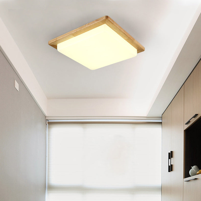 Luz de techo de montaje de madera contemporánea con sombra acrílica para sala de estar