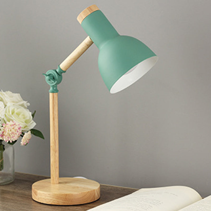 Wooden Dome Table Lamp in Modern Minimalist Style Wrought Iron Macaron Table Light for Bedroom
