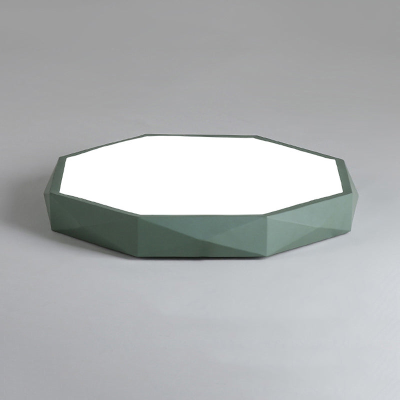 Acrylic Octagon Flush Ceiling Lighting Fixtures Modern Style 1-Light Flush Mount Light