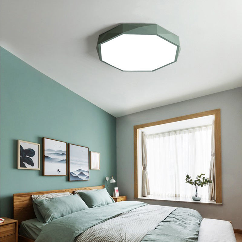 Acrylic Octagon Flush Ceiling Lighting Fixtures Modern Style 1-Light Flush Mount Light