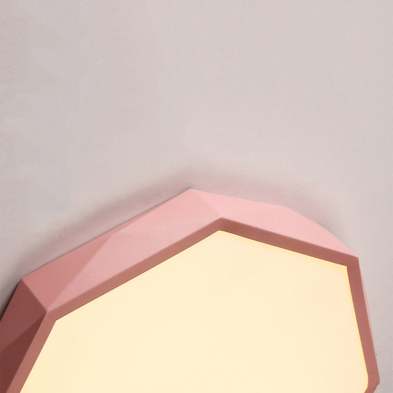 Acrylic Octagon Flush Ceiling Lighting Fixtures Modern Style 1-Light Flush Mount Light