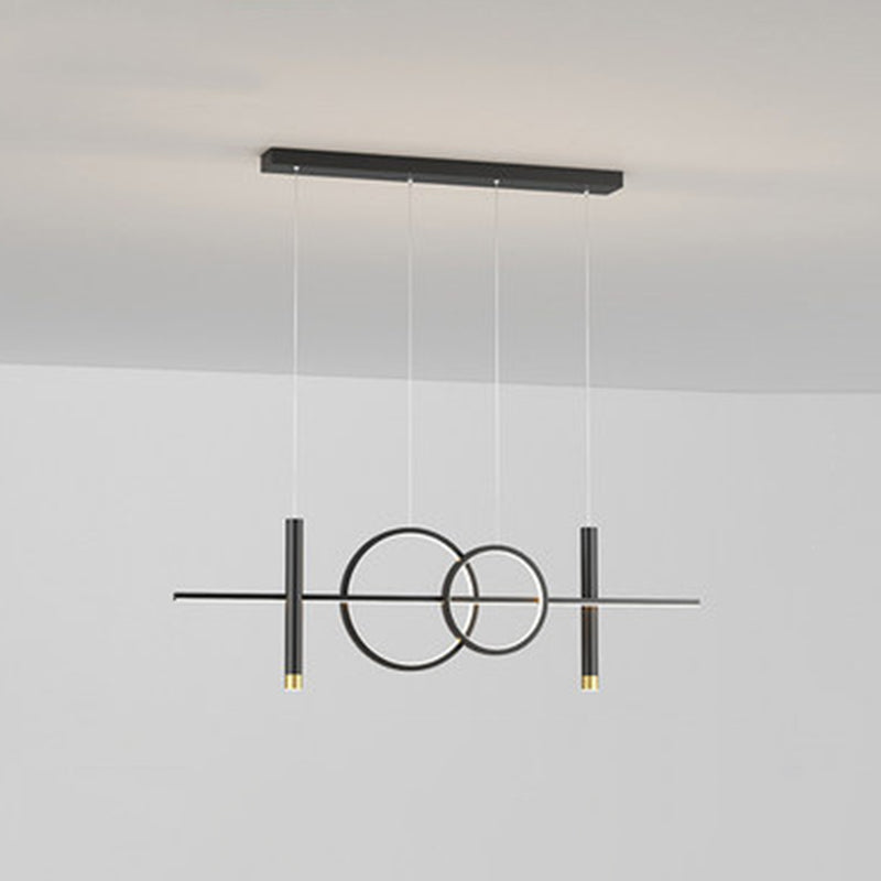 Modern Creative Linear Linear Led Light Light Iron Iron Spendant Light con ombra acrilica