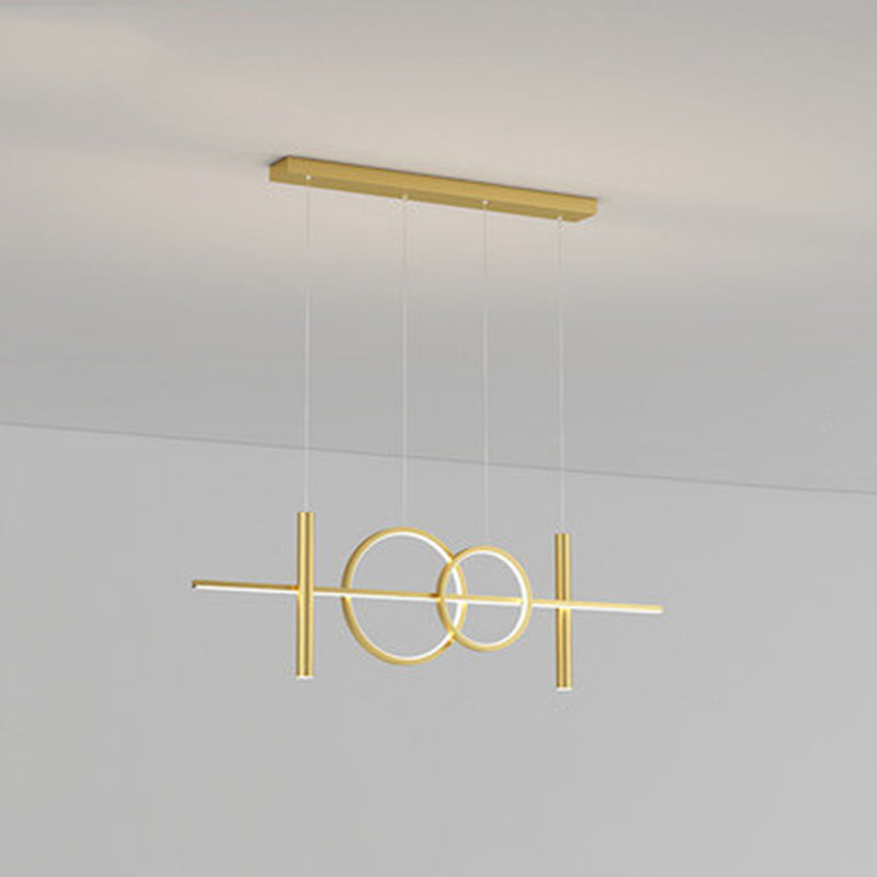 Modern Creative Linear Linear Led Light Light Iron Iron Spendant Light con ombra acrilica