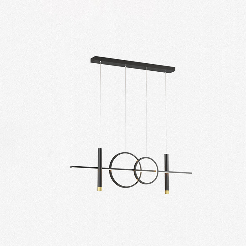 Modern Creative Linear Linear Led Light Light Iron Iron Spendant Light con ombra acrilica