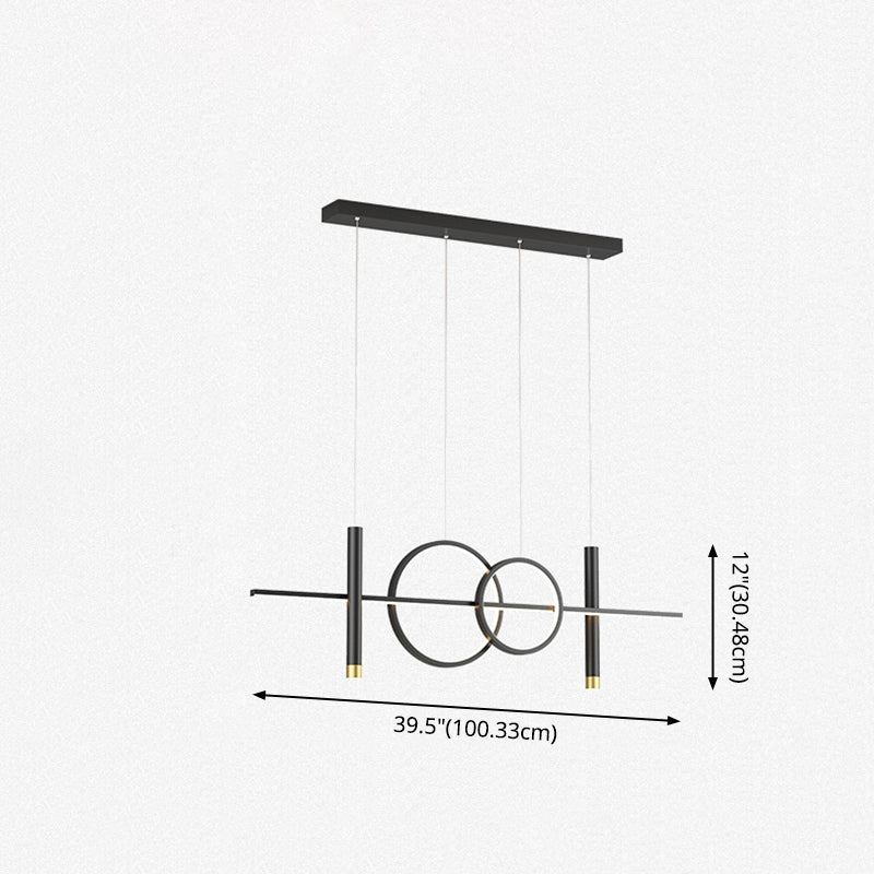 Modern Creative Linear Linear Led Light Light Iron Iron Spendant Light con ombra acrilica