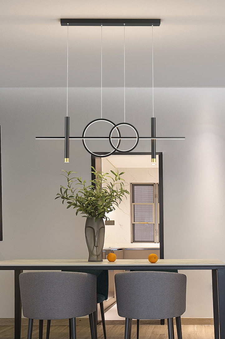 Modern Creative Linear Linear Led Light Light Iron Iron Spendant Light con ombra acrilica