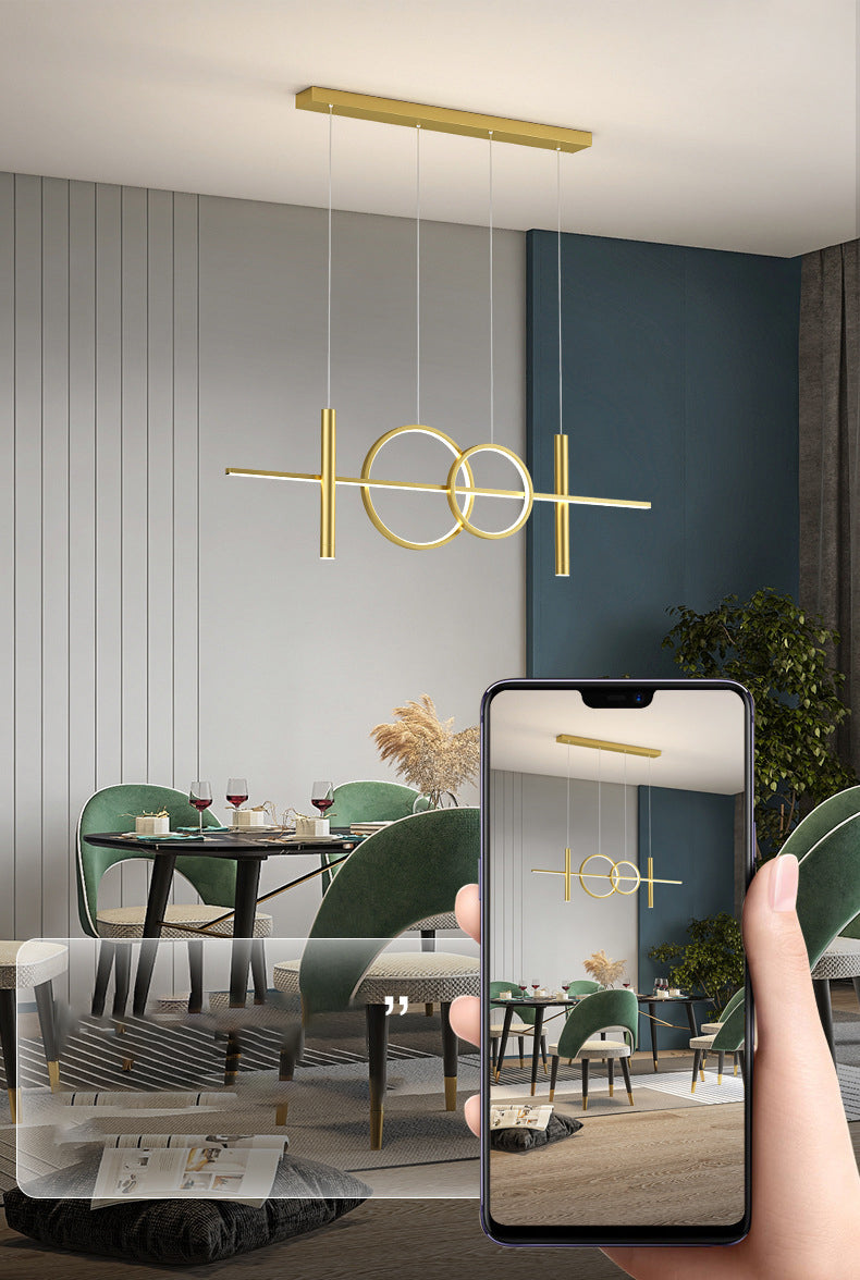 Modern Creative Linear Linear Led Light Light Iron Iron Spendant Light con ombra acrilica