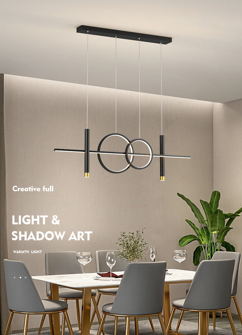 Modern Creative Linear Linear Led Light Light Iron Iron Spendant Light con ombra acrilica