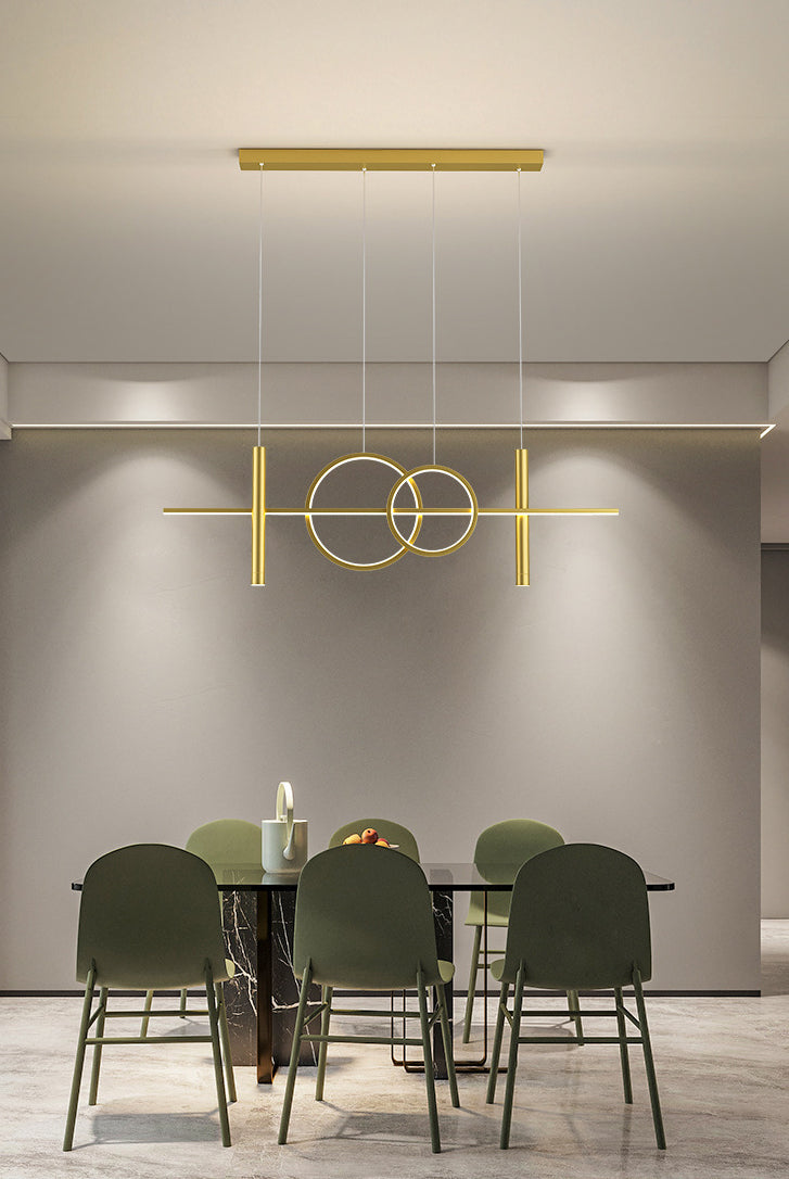 Modern Creative Linear Linear Led Light Light Iron Iron Spendant Light con ombra acrilica