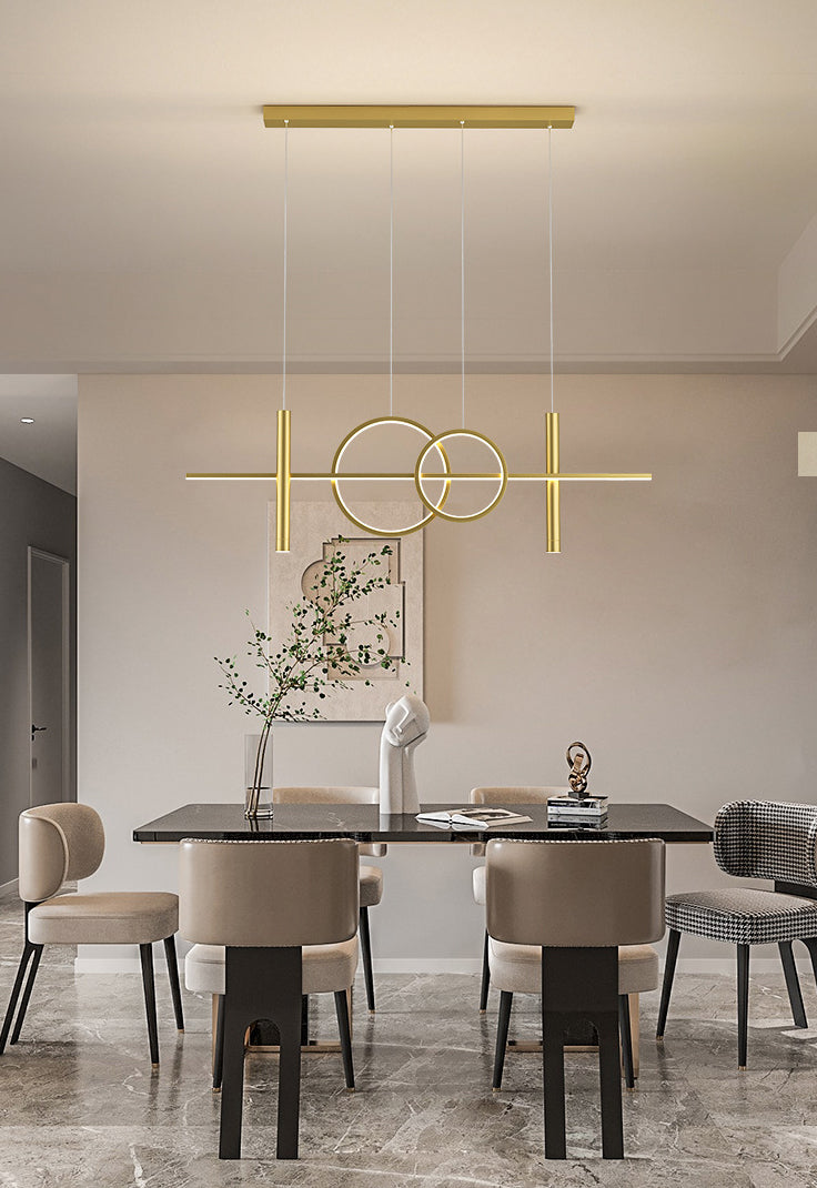 Modern Creative Linear Linear Led Light Light Iron Iron Spendant Light con ombra acrilica