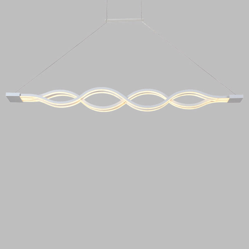 Lumière en île à LED blanche en acrylique dans un pendentif en fer forgé moderne pour salle à manger