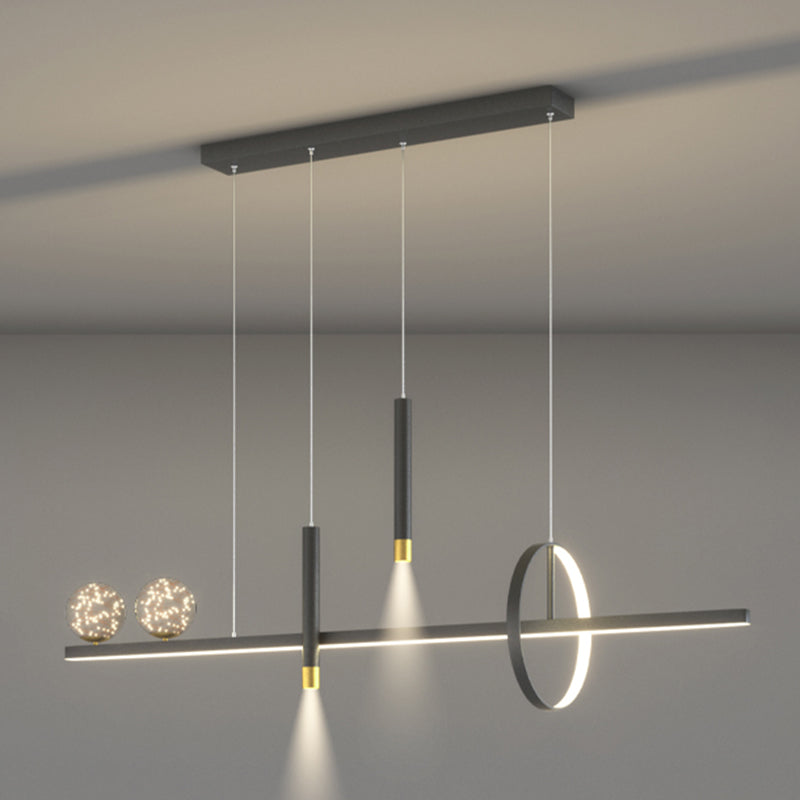 Modern Chandelier Linear Clear Glass Island Chandelier Lights for Dining Room