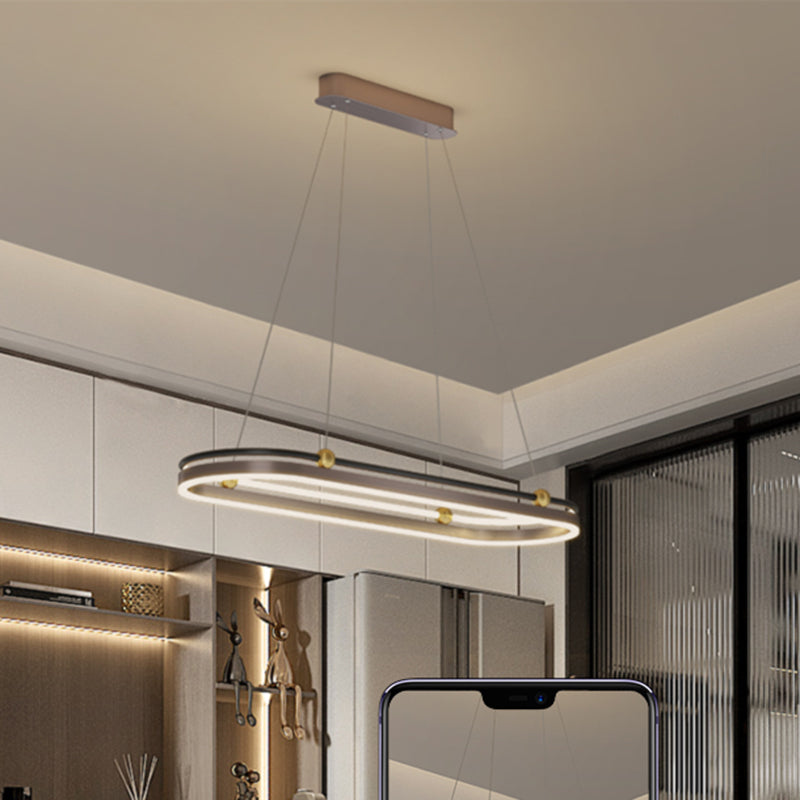 Dining Room Modern Island Light Fixture LED Linear Aluminum Pendant Light