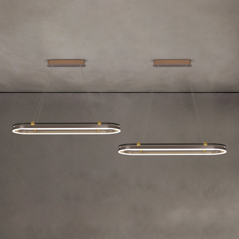 Dining Room Modern Island Light Fixture LED Linear Aluminum Pendant Light