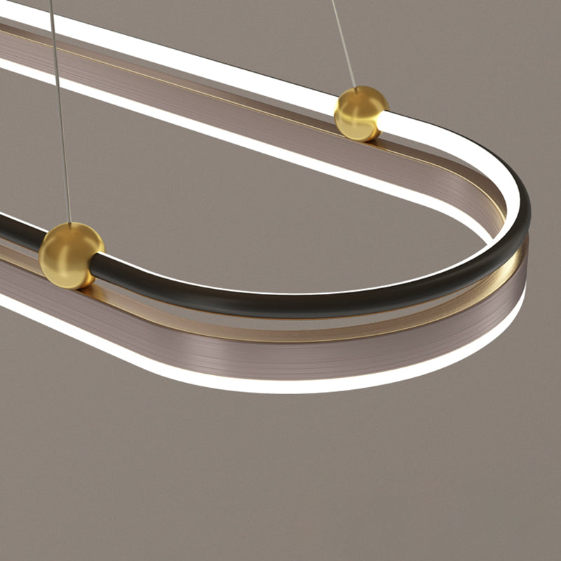 Dining Room Modern Island Light Fixture LED Linear Aluminum Pendant Light