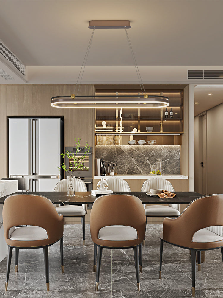 Dining Room Modern Island Light Fixture LED Linear Aluminum Pendant Light