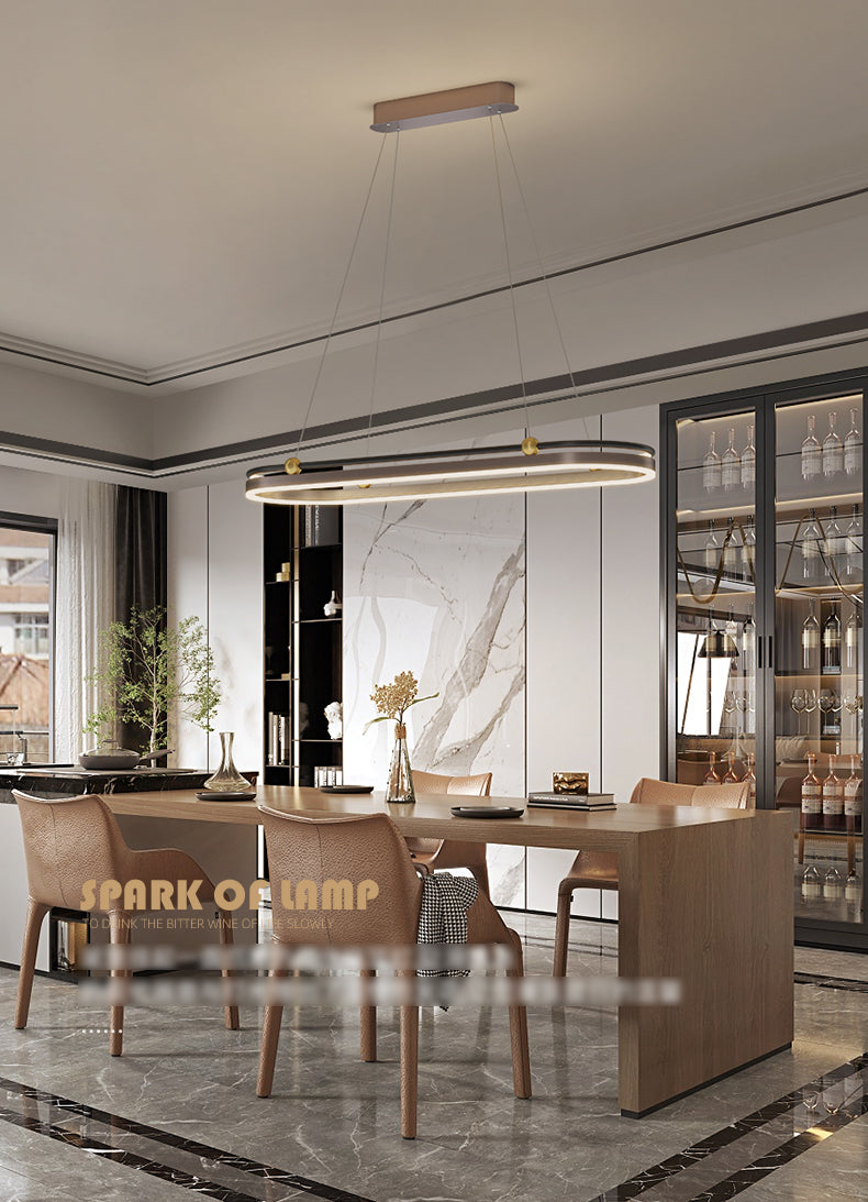 Dining Room Modern Island Light Fixture LED Linear Aluminum Pendant Light