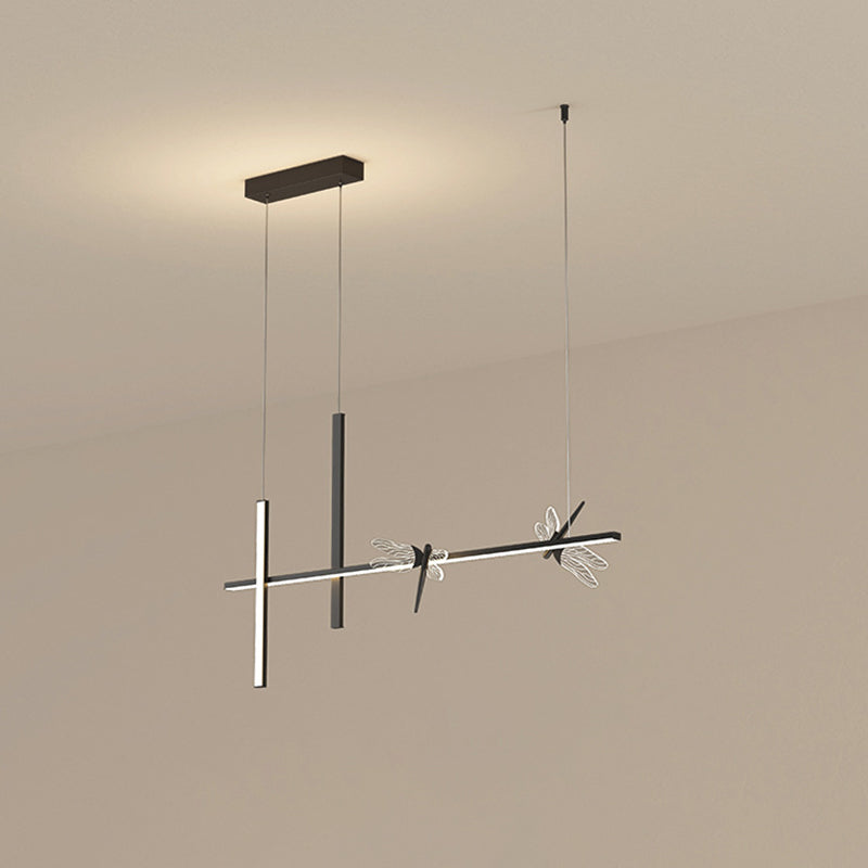 Linear Dragonfly Island Lights Modern Chandelier Metal 4 Light Island Lights