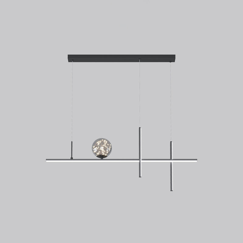 Linear Island Lights Modern Pendant Chandelier Metal 4 Light Island Lights