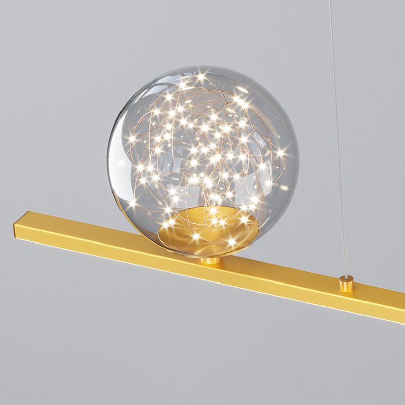 Linear Island Lights Modern Pendant Chandelier Metal 4 Light Island Lights