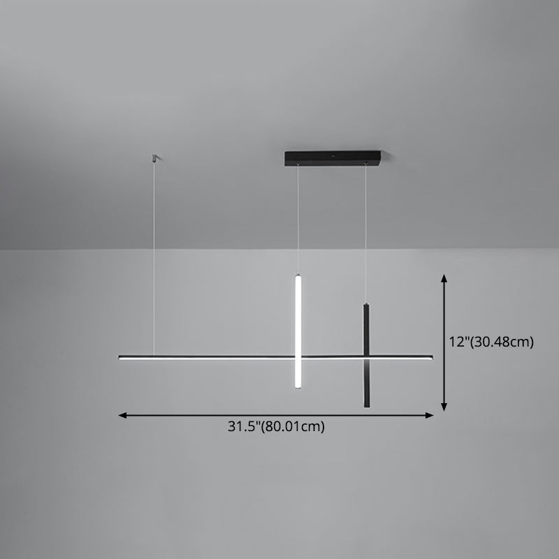 3 Light Linear Pendant Lighting Modern Kitchen Island Lighting Metal Island Lighting