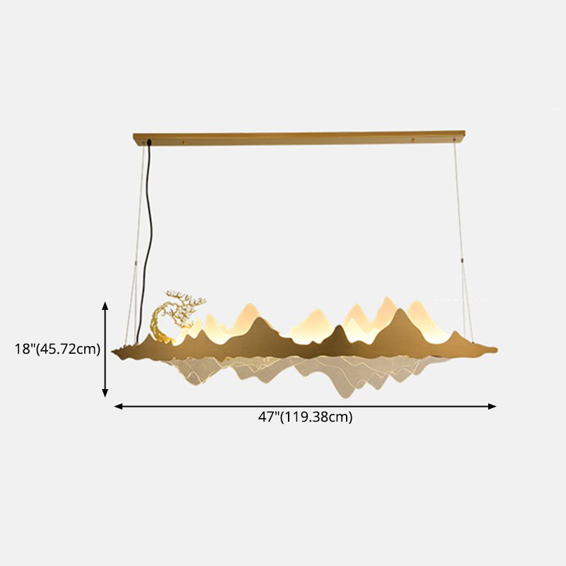 Idee per illuminazione dell'isola a led in metallo moderno lampada lampadario lineare per sala riunioni