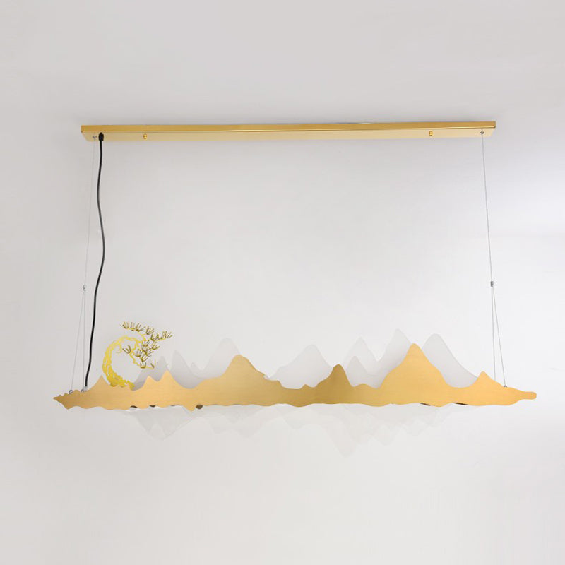 Idee per illuminazione dell'isola a led in metallo moderno lampada lampadario lineare per sala riunioni