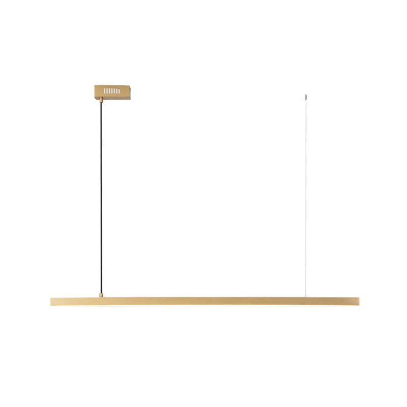 Linear Metal LED Island Light Fixture Modern Ceiling Pendant Light for Dining Room