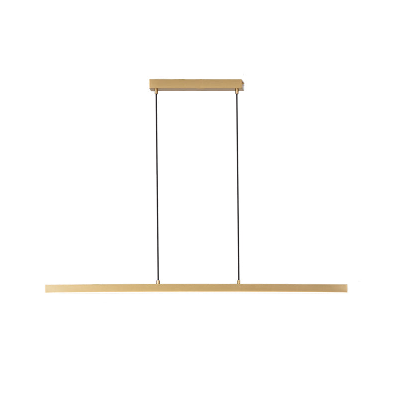 Linear Metal LED Island Light Fixture Modern Ceiling Pendant Light for Dining Room