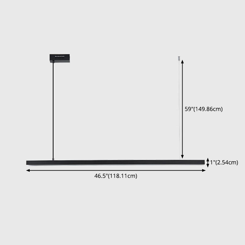 Linear Metal LED Island Light Fixture Modern Ceiling Pendant Light for Dining Room