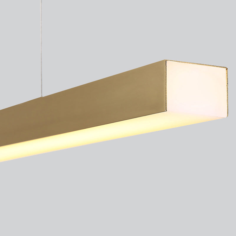 Linear Metal LED Island Light Fixture Modern Ceiling Pendant Light for Dining Room