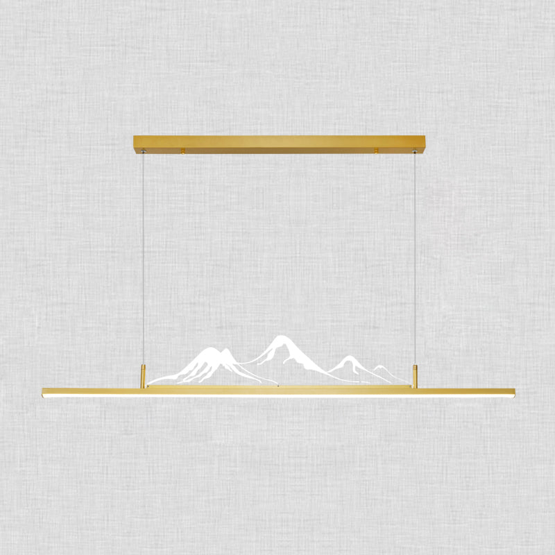 Chinese Modern Aluminum Chandelier Lamp Linear LED Island Pendant for Tea Room